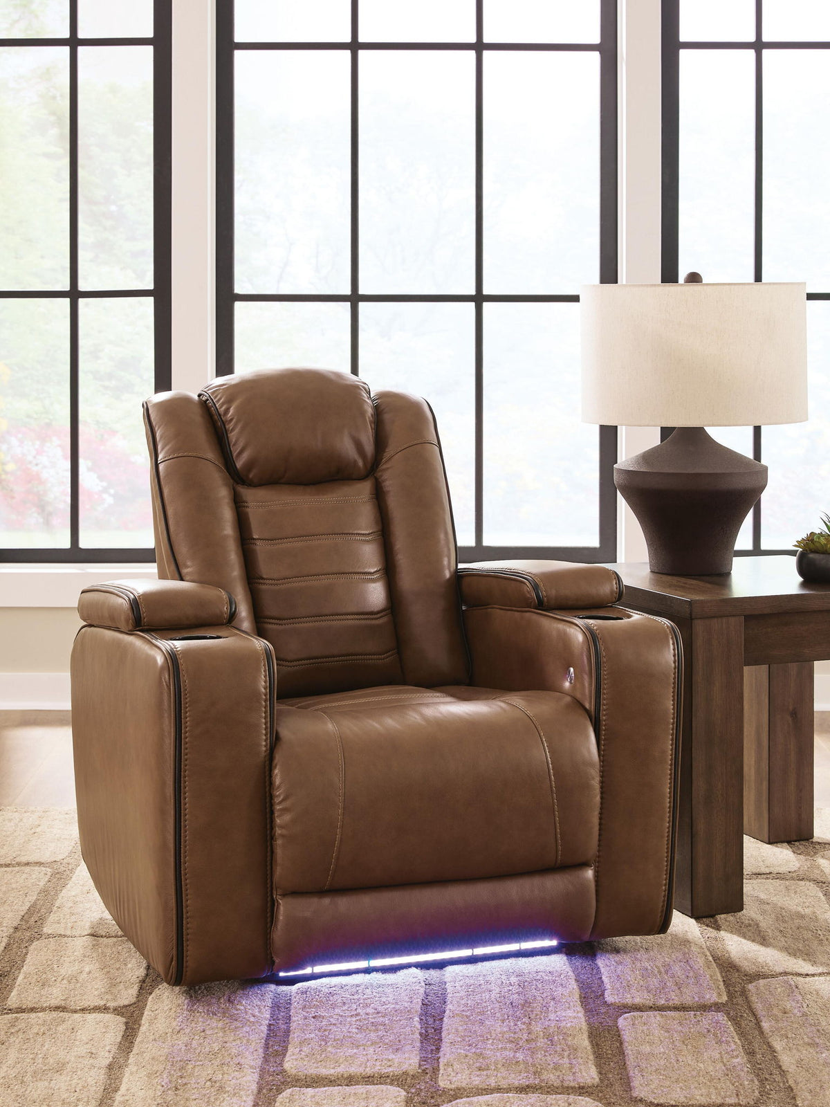Gruaro - Power Recliner With Adjustable Headrest - Amber by Ashley – view 3