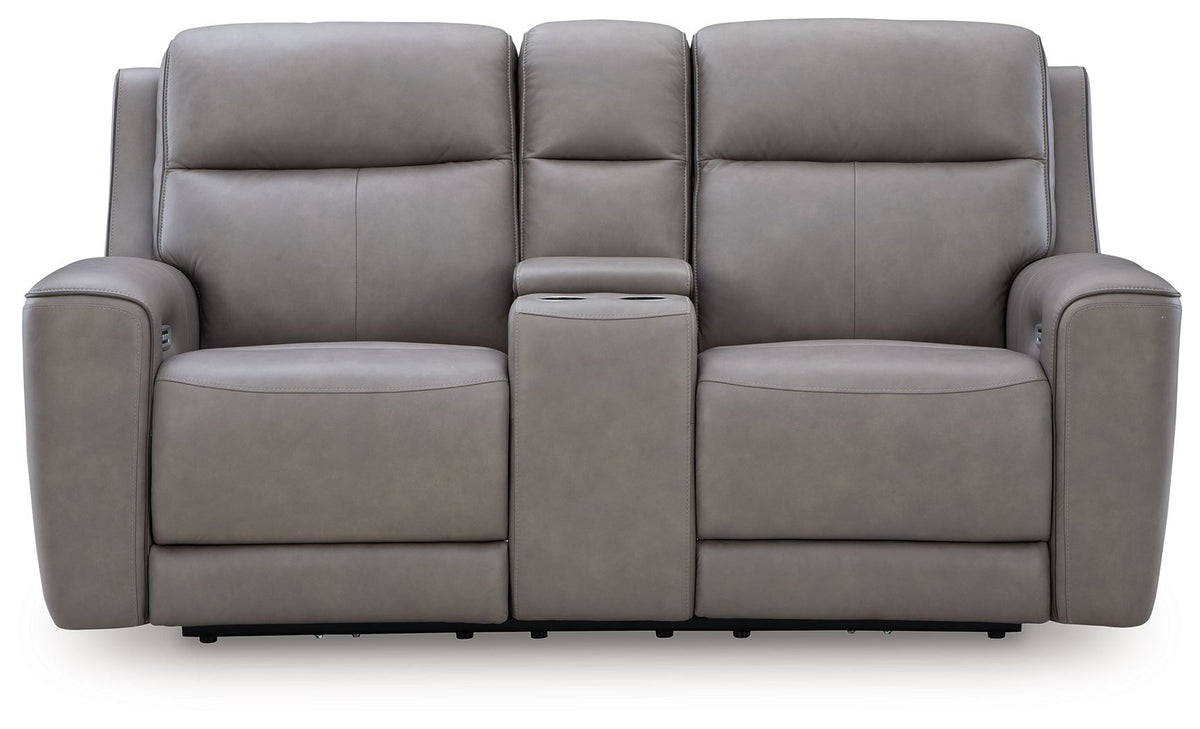 5Z-Comfort - Relaxation - Power Reclining Loveseat with Console / Adj Headrest by Ashley – view 7