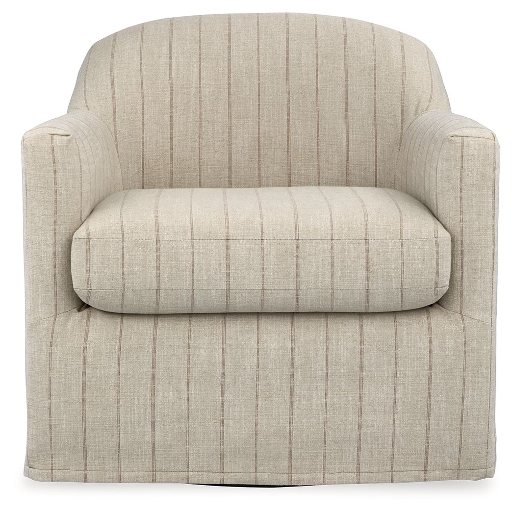 Valwick - Swivel Accent Chair - Cream / Brown by Ashley – view 4