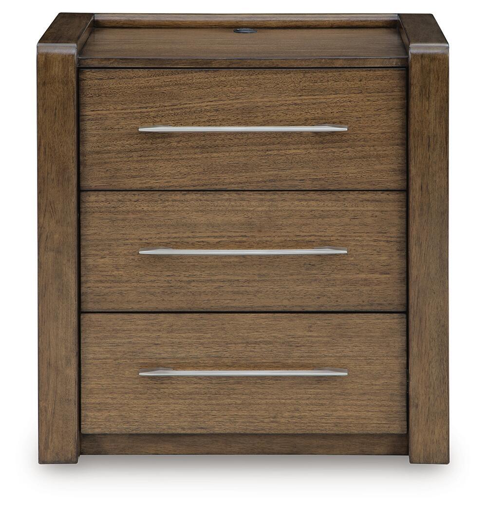 Marxmore - Three Drawer Night Stand - Brown – view 3