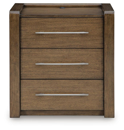 Marxmore - Three Drawer Night Stand - Brown – view 3