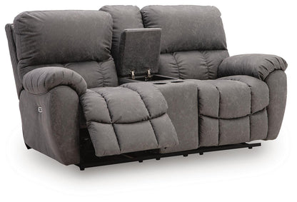 Bakerstein - Power Reclining Loveseat/Console/Adjustable Headrest - Galaxy by Ashley – view 4