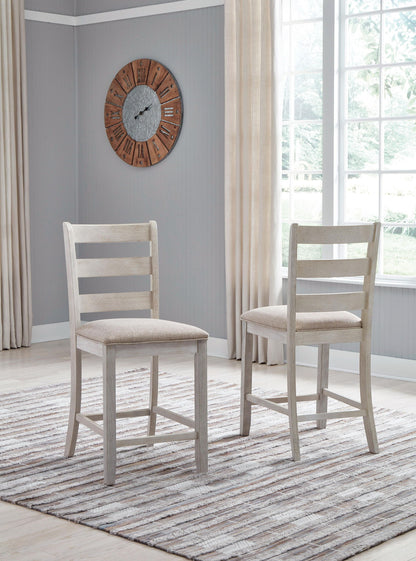 Skempton - Upholstered Barstool (Set of 2) - White by Ashley – view 4