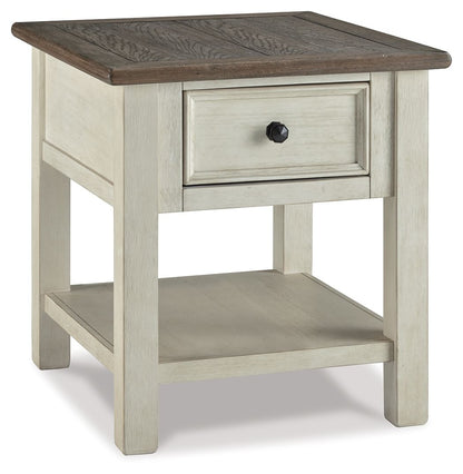 Bolanburg - Rectangular End Table - White / Brown / Beige by Ashley – End Tables