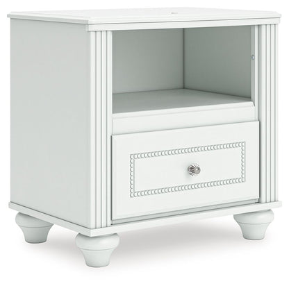 Kozlani - One Drawer Night Stand - White by Ashley – Nightstands w/ Charging Stations
