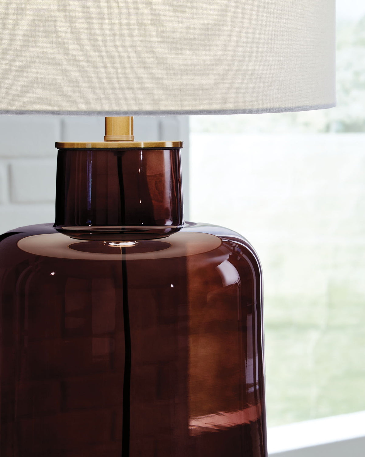 Mette - Glass Table Lamp - Brown / Gold Finish by Ashley – view 4