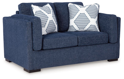 Evansley - Loveseat - Navy – Stationary Loveseats