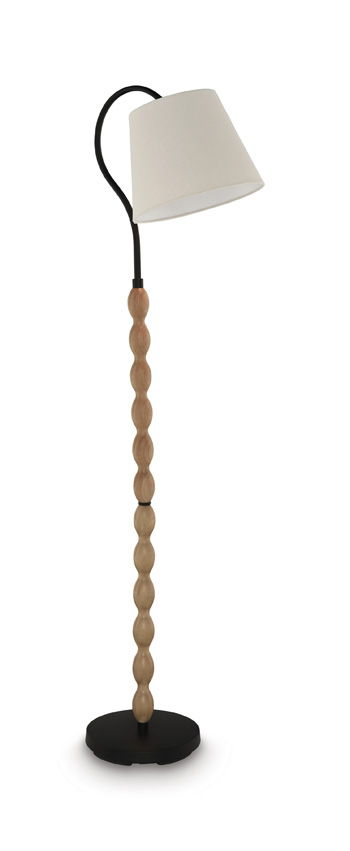 Corinwell - Wood Floor Lamp - Brown / Black by Ashley – Floor Lamps