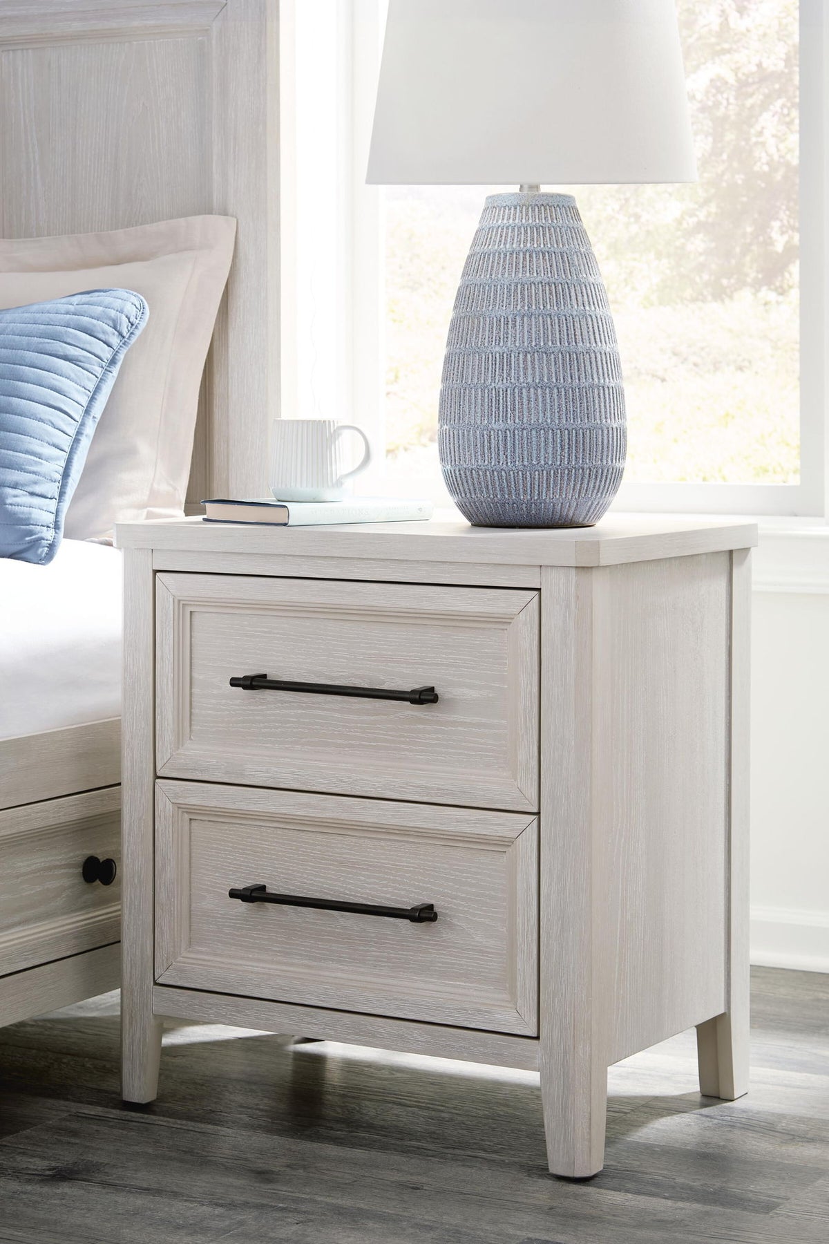 Darbonton - Two Drawer Night Stand - Dove White by Ashley – view 4
