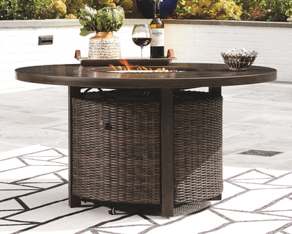 Paradise Trail - Round Fire Pit Table - Medium Brown by Ashley – view 3