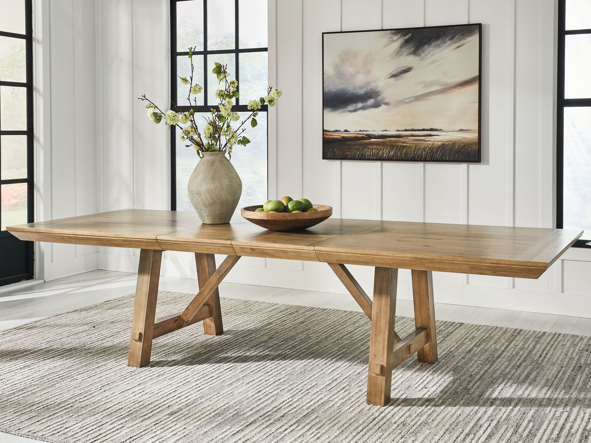 Ridgester - Rectangular Dining Room Extension Table - Light Brown – view 3