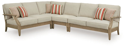Clare View - 4-Piece Outdoor Sectional - Beige by Ashley – Stationary Sectionals