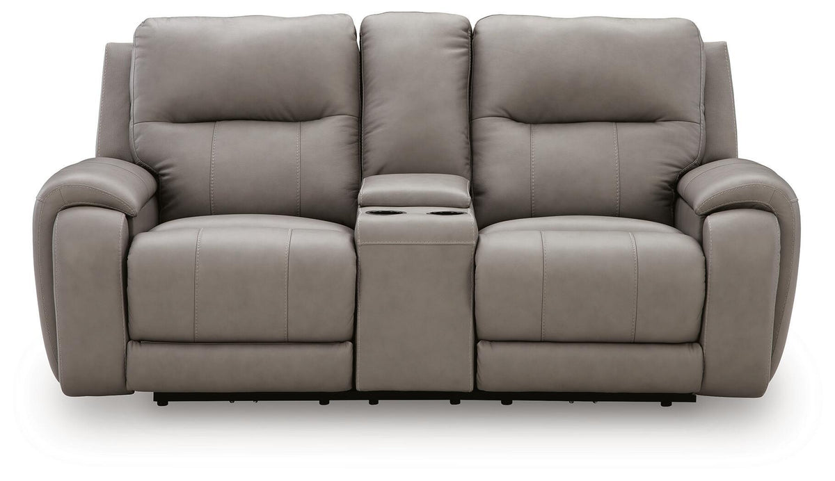 Real Moments - Power Reclining Loveseat With Audio Seating - Ash by Ashley – view 4