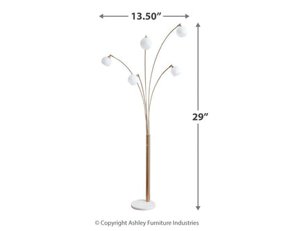 Taliya - Metal Arc Lamp  - Champagne / White by Ashley – view 4