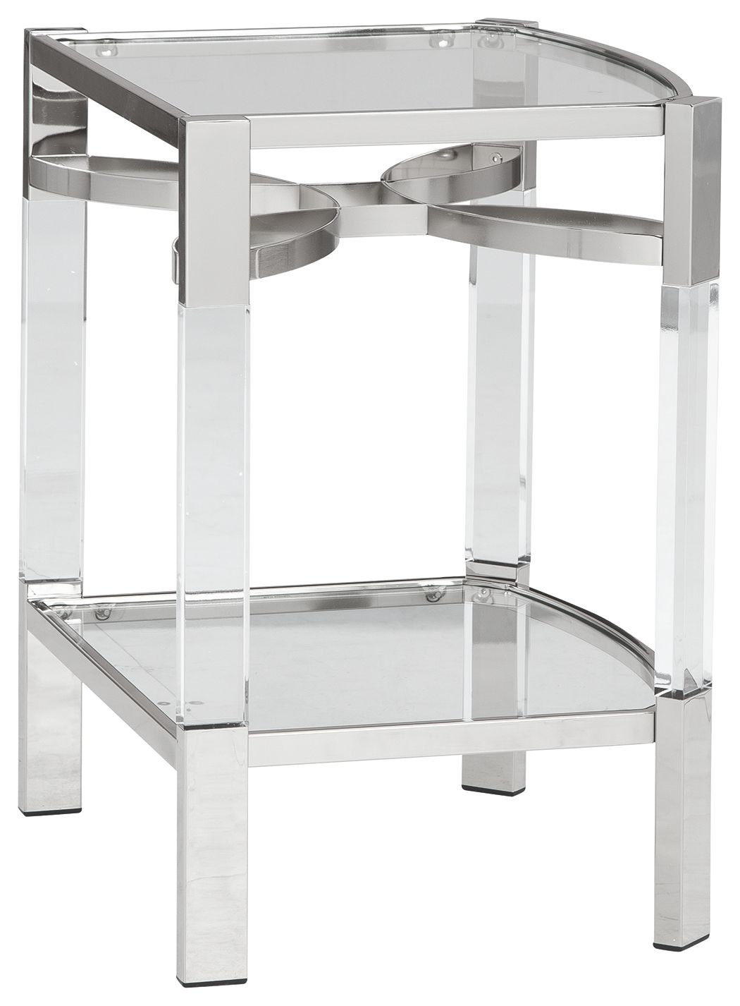 Chaseton - Accent Table - Clear / Silver Finish by Ashley – view 3