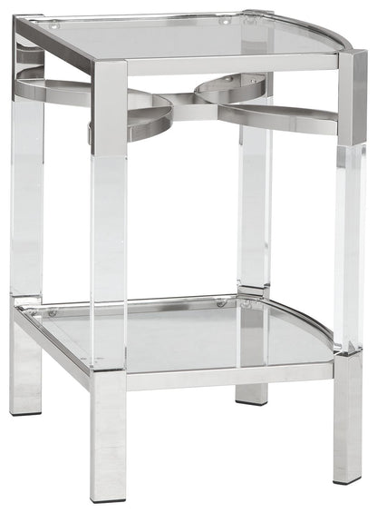 Chaseton - Accent Table - Clear / Silver Finish by Ashley – view 3