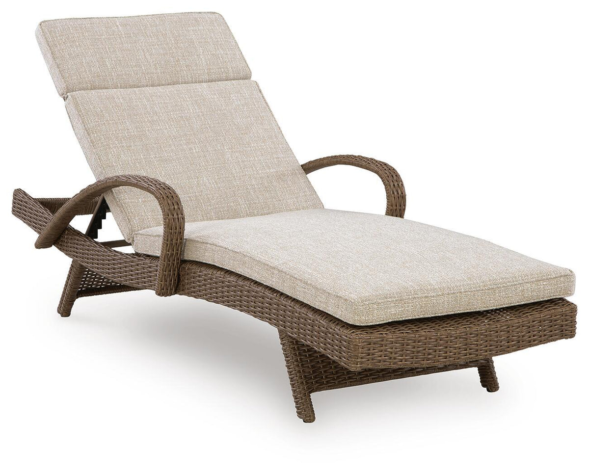 Laguna Heights - Chaise Lounge With Cushion - Beige by Ashley – Lounge Chairs