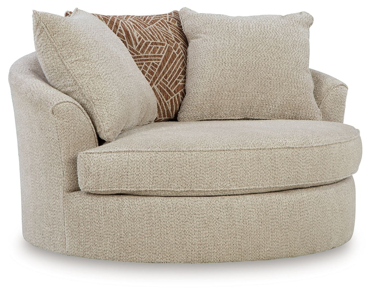 Steelwater Retreat - Oversized Swivel Accent Chair - Latte – Swivel Chairs