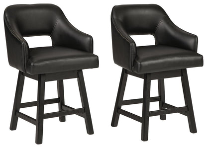 Tallenger - Upholstered Swivel Barstool (Set of 2) by Ashley – view 3