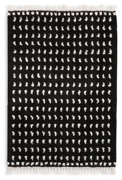 Minston - 5' x 7' Rug - Black / White by Ashley – Area Rugs
