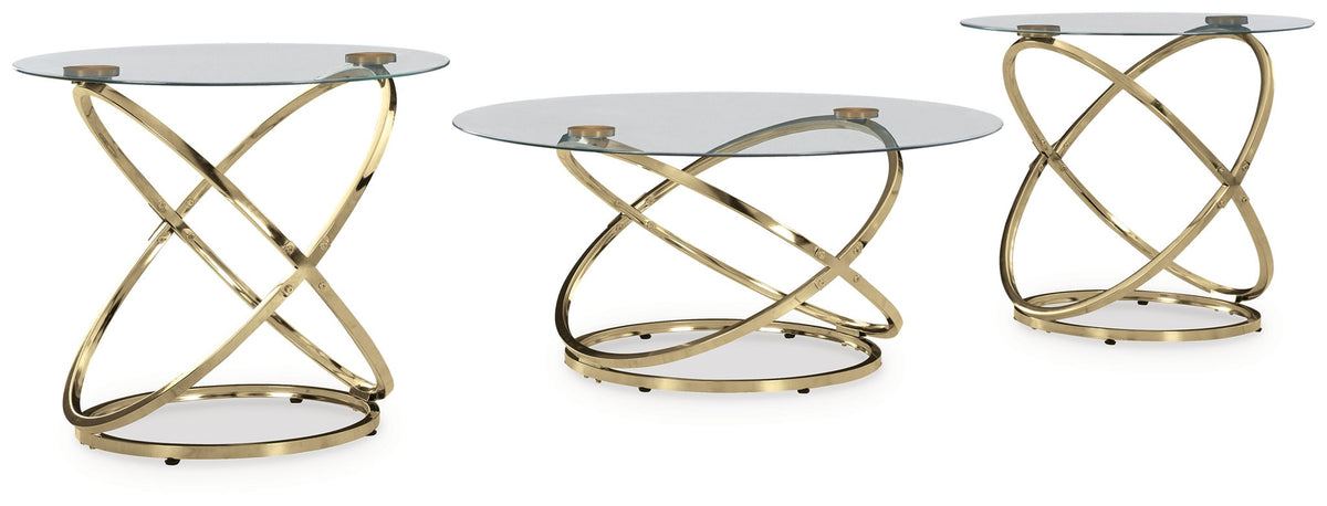 Crimonti - Occasional Table Set (Set of 3) - Champagne by Ashley – Table Sets