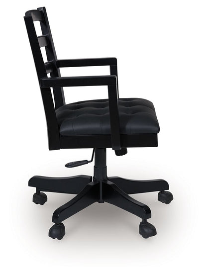 Wildenauer - Home Office Swivel Desk Chair - Brown / Black by Ashley – view 3