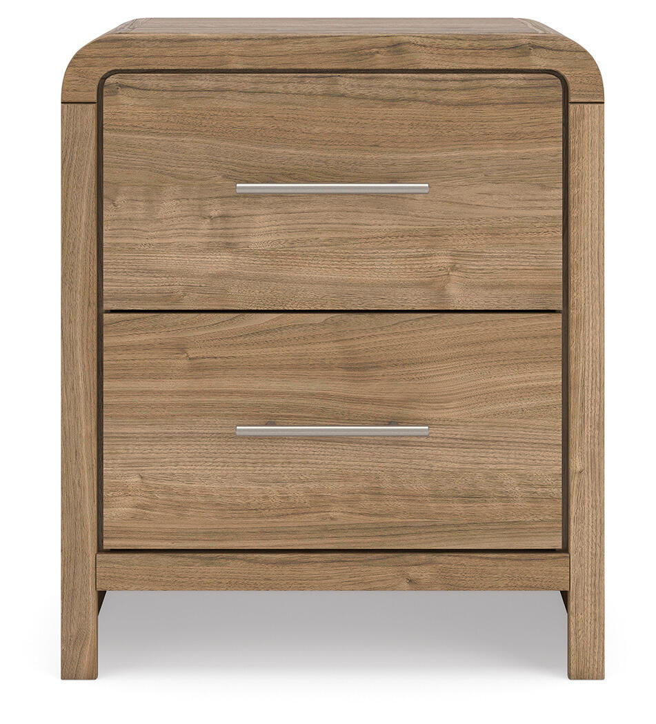 Gramburg - Two Drawer Night Stand - Warm Natural Brown by Ashley – view 3