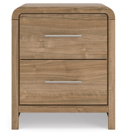 Gramburg - Two Drawer Night Stand - Warm Natural Brown by Ashley – view 3