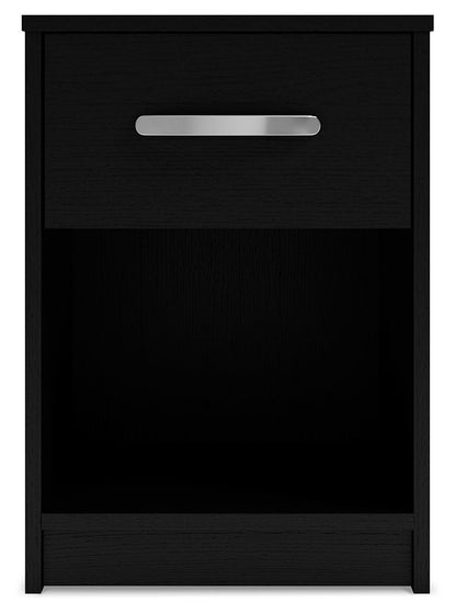 Finch - One Drawer Night Stand - Black by Ashley – view 4