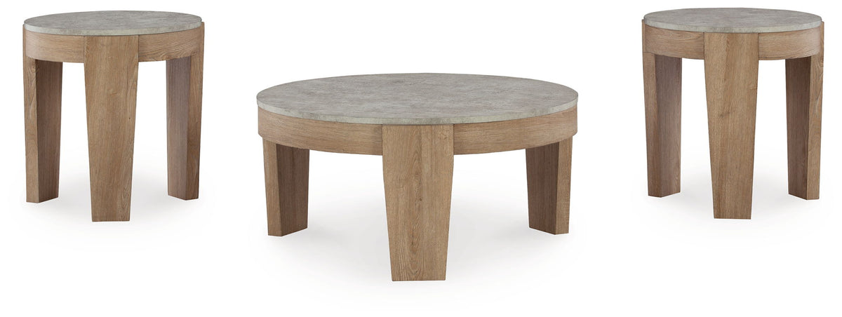 Guystone - Occasional Table Set (Set of 3) - Light Brown by Ashley – view 3