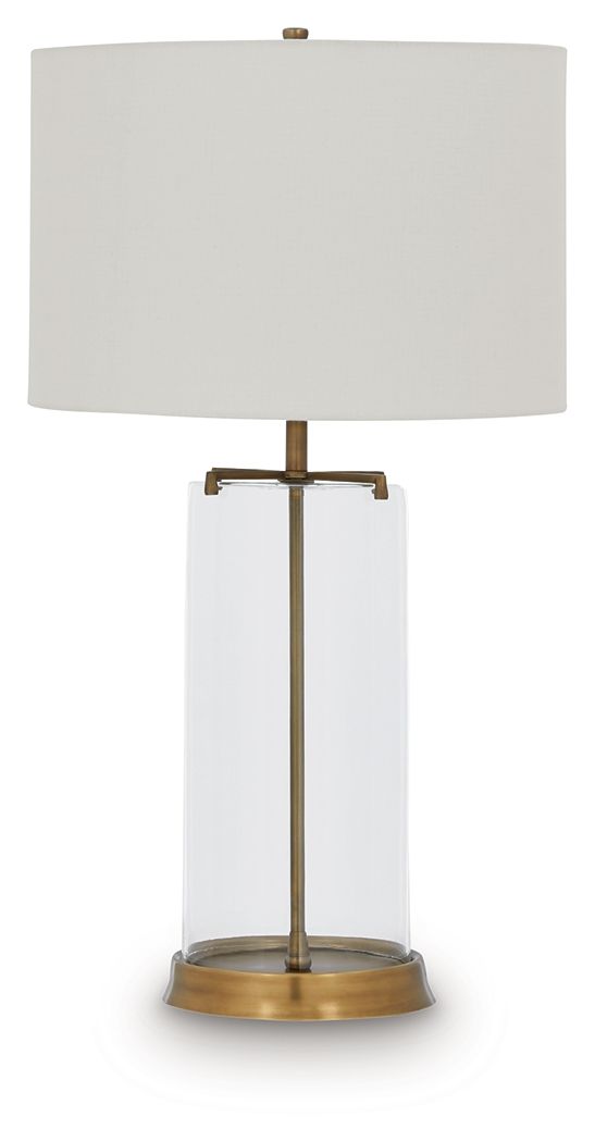 Gizeh - Glass Table Lamp - Clear / Gold Finish by Ashley – Table Lamps