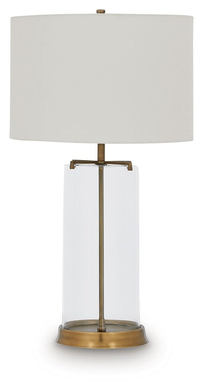 Gizeh - Glass Table Lamp - Clear / Gold Finish by Ashley – Table Lamps