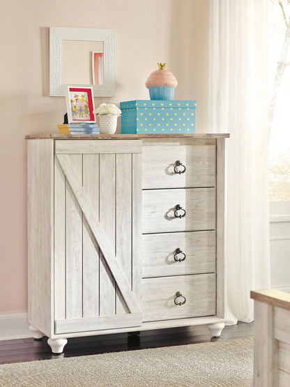 Willowton - Dressing Chest - Whitewash by Ashley – view 4