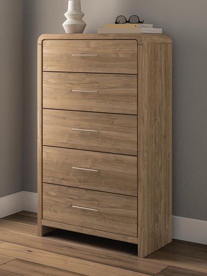 Gramburg - Five Drawer Chest - Warm Natural Brown by Ashley – view 3
