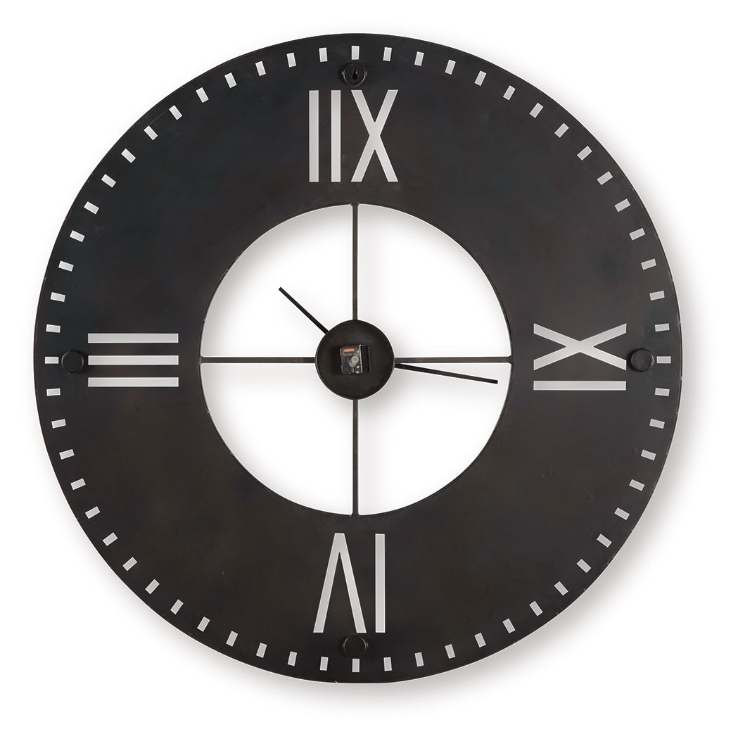 Lytle - Wall Clock - Antique Brown by Ashley – view 3