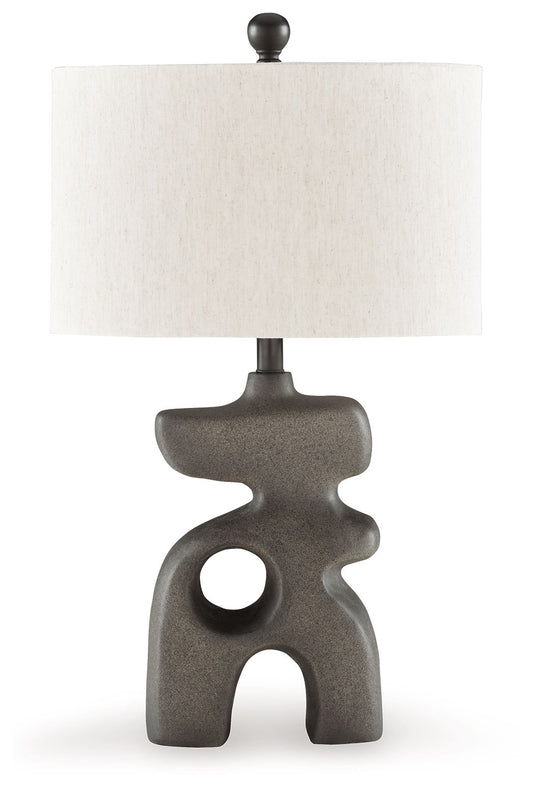 Danacy - Paper Table Lamp - Distressed Black by Ashley – Table Lamps