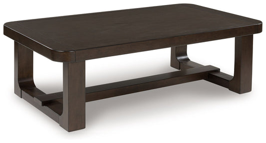 Breckington - Rectangular Cocktail Table - Dark Brown by Ashley – Cocktail Tables