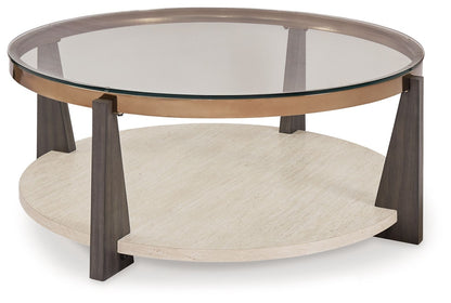 Frazwa - Round Cocktail Table - Multi by Ashley – Coffee Tables