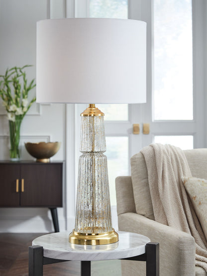 Bakersboro - Glass Table Lamp - Clear / Gold Finish by Ashley – view 3