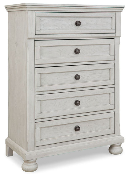 Robbinsdale - Five Drawer Chest - Youth - Antique White by Ashley – Accent Chests
