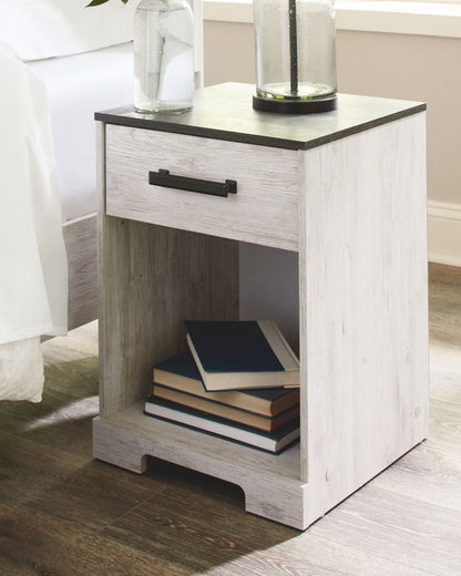 Shawburn - One Drawer Night Stand - Whitewash / Charcoal Gray by Ashley – view 4