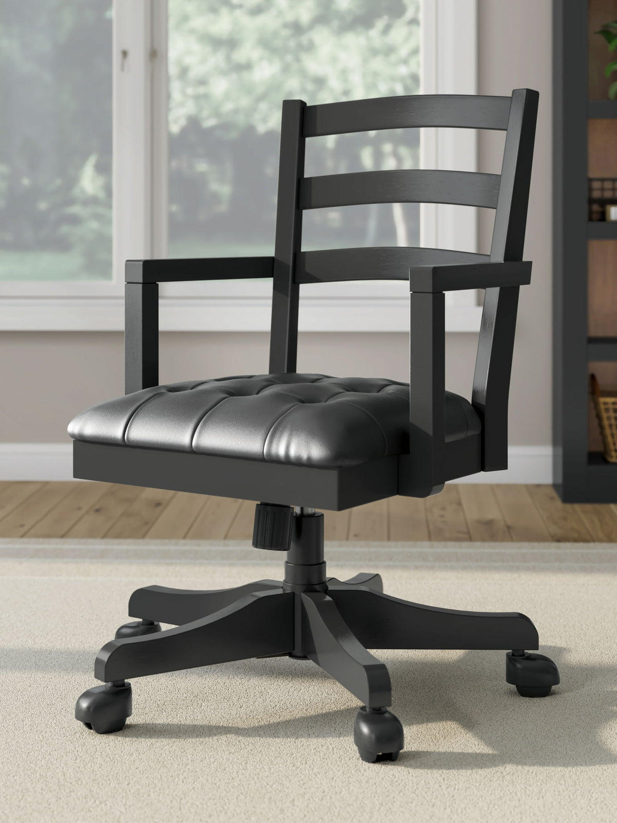 Wildenauer - Home Office Swivel Desk Chair - Brown / Black by Ashley – view 4
