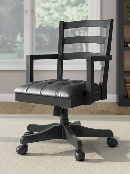 Wildenauer - Home Office Swivel Desk Chair - Brown / Black by Ashley – view 4