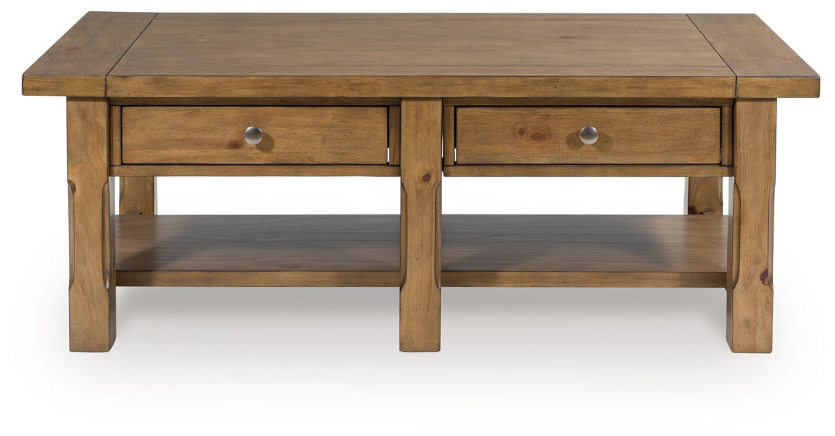 Vandenmore - Rectangular Cocktail Table - Medium Brown by Ashley – view 4