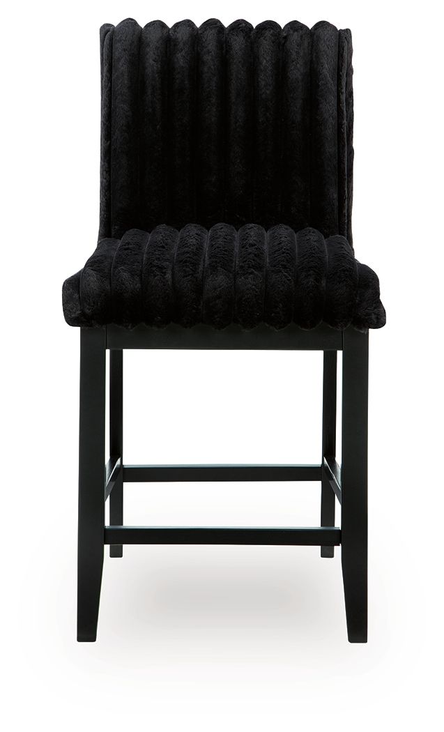 Mervannie - Upholstered Barstool (Set of 2) - Black by Ashley – view 4