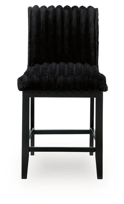 Mervannie - Upholstered Barstool (Set of 2) - Black by Ashley – view 4