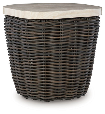 Kimora - Square End Table - Beige / Dark Brown by Ashley – End Tables