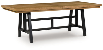 Galliden - Rectangular Dining Room Extension Table - Black / Brown by Ashley – view 3