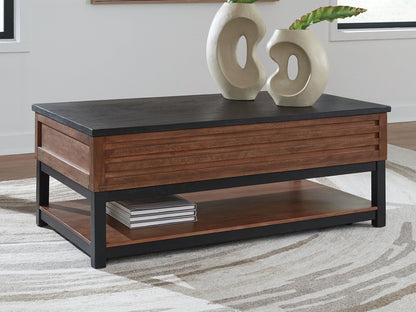 Kallari - Lift Top Cocktail Table - Warm Brown / Black by Ashley – view 4