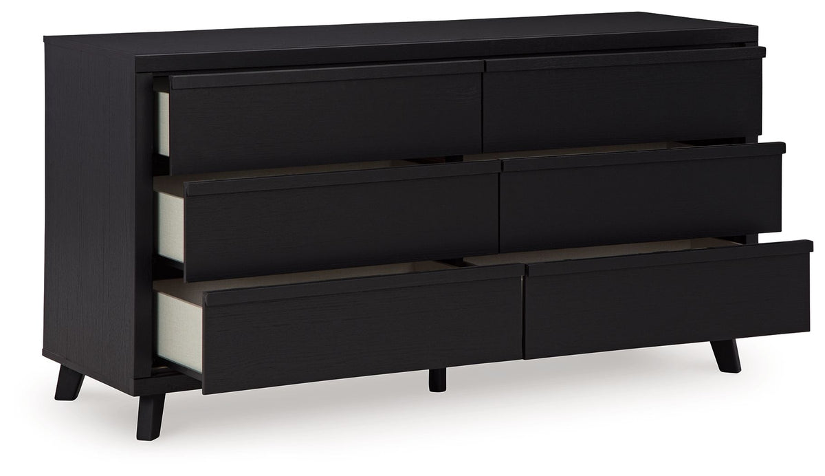Danziar - Six Drawer Dresser - Black by Ashley – view 4